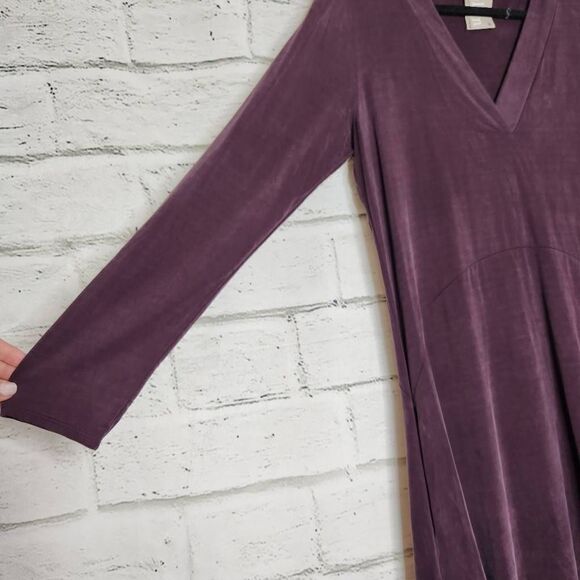 Anthropologie Dolan Left Coast Collection Plum Women's Plunging Swing Dress Sz M - Picture 5 of 13